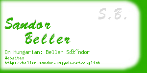 sandor beller business card